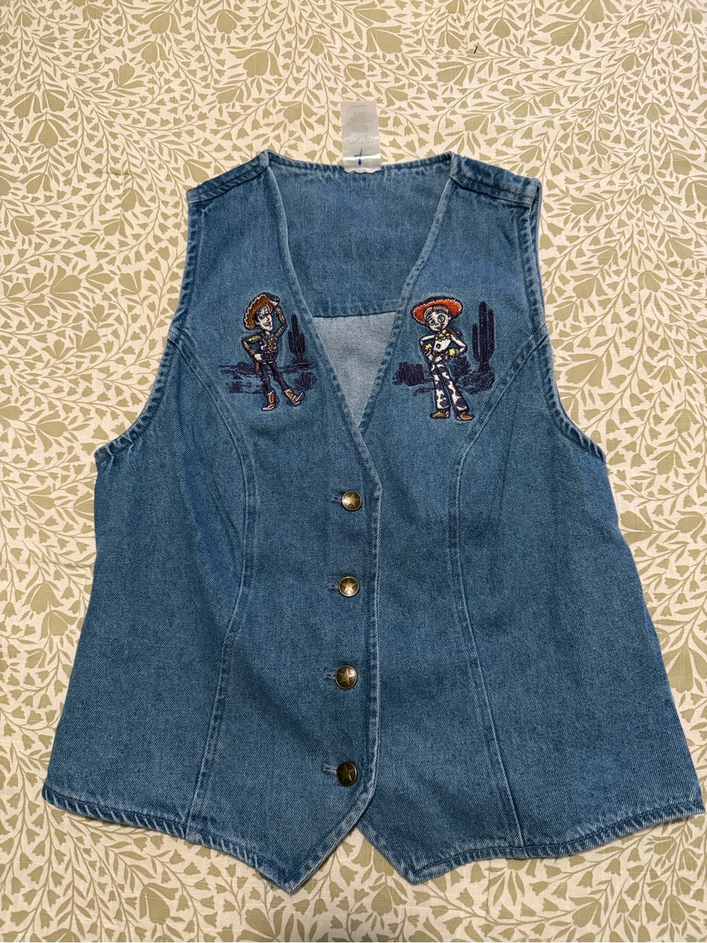 Disney Light Blue Denim Vest with Silver Tag Detail - Picture 1 of 3